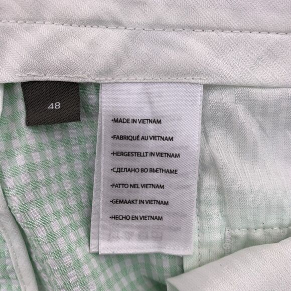 Oak Hill Classic Seersucker Shorts Mens Size 48 Green Gingham Plaid Inseam 9" - Picture 11 of 16